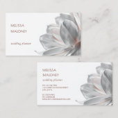 Blush Silver Magnolia White Business Card 名刺 (正面/裏面)