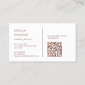Blush Silver Magnolia White QR Code Business Card 名刺 (裏面)