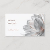 Blush Silver Magnolia White QR Code Business Card 名刺 (正面)