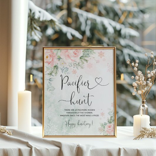 Blush snowflakes Pacifier hunt game Poster ポスター