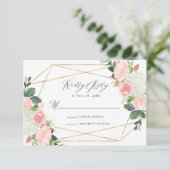 Blush Spring Floral | ウェディングRSVPカード 出欠カード (スタンド正面)