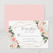 Blush Spring Floral | ウェディングRSVPカード 出欠カード (正面/裏面)