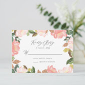 Blush Spring Floral | ウェディングRSVPカード 出欠カード (スタンド正面)