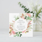 Blush Spring Floral | サークルフレーム ウェディング 招待状 (スタンド正面)