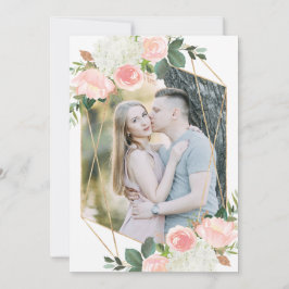 Blush Spring Floral | 写真付きSave The Dateカード セーブザデート