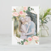 Blush Spring Floral | 写真付きSave The Dateカード セーブザデート (スタンド正面)