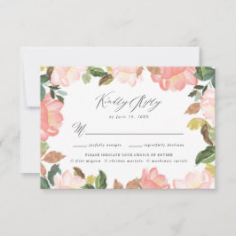 Blush Spring Floral | 食事の選択があるRSVPカード 出欠カード