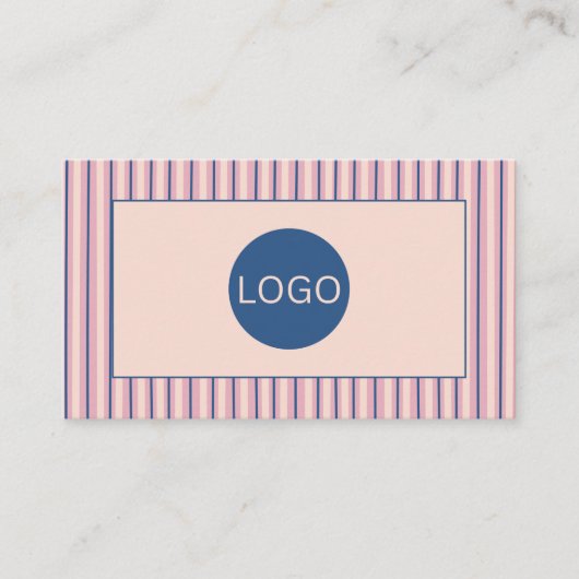 Blush Stripe Boutique Monogram 名刺 (正面)