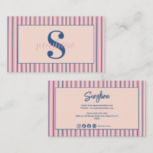 Blush Stripe Monogram Boutique Business
