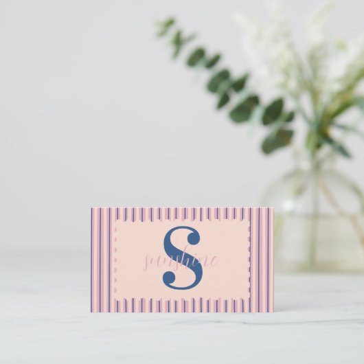 Blush Stripe Photo Boutique Branding 名刺 (スタンド正面)