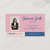 Blush Stripe Photo Boutique Branding 名刺 (裏面)