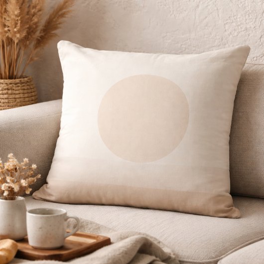 Blush Taupe Sun Glow Throw Pillow クッション