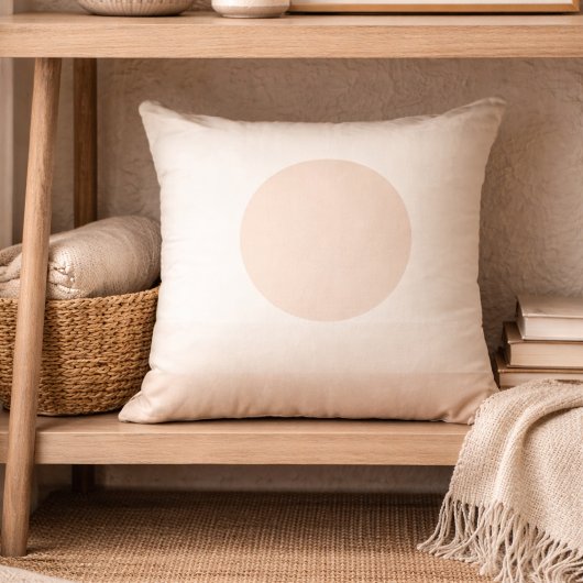 Blush Taupe Sun Glow Throw Pillow クッション