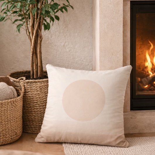 Blush Taupe Sun Glow Throw Pillow クッション