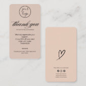 Blush Thank You Card Discount Code Review Business 名刺 (正面/裏面)