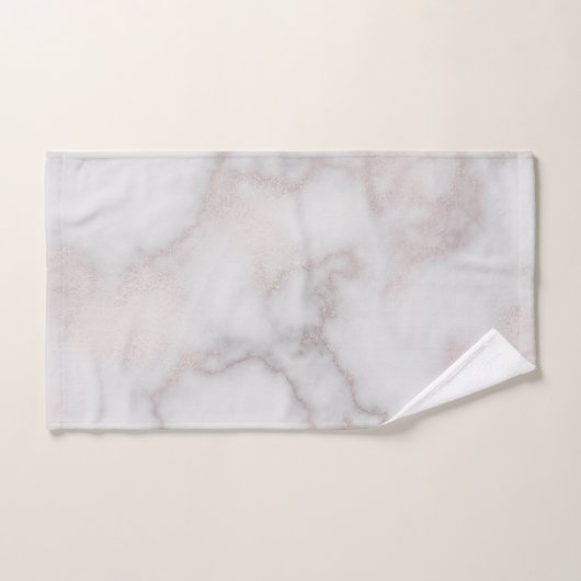 Blush tones pink rose gold white marble pattern バスタオルセット (ハンドタオル)