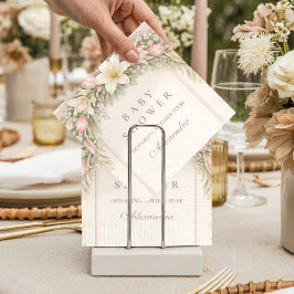 Blush Tulip And Lily Garden Baby Shower スタンダードカクテルナプキン