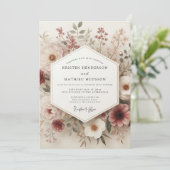 Blush Vintage Botanical Wedding 招待状 (スタンド正面)