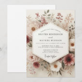 Blush Vintage Botanical Wedding 招待状 (正面/裏面)