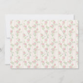 Blush Vintage Bunny Pink Bow Birthday Girl サンキューカード (裏面)