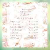 Blush Vintage Patisserie Bakery Business ウィンドウサイン (シート3)