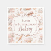 Blush Vintage Patisserie Bakery Business スタンダードカクテルナプキン (正面)
