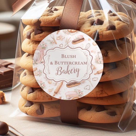 Blush Vintage Patisserie Bakery Business ラウンドシール