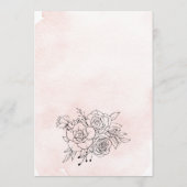 Blush Watercolor & Black Floral Wedding Timeline プログラム (裏面)