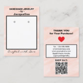 Blush Watercolor Earrings QR Code 名刺 (正面/裏面)