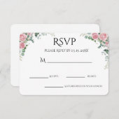 Blush Watercolor Floral Engagement Party 出欠カード (正面/裏面)