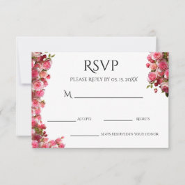 Blush Watercolor Floral Engagement Party 出欠カード