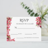 Blush Watercolor Floral Engagement Party 出欠カード (スタンド正面)