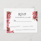 Blush Watercolor Floral Engagement Party 出欠カード (正面/裏面)