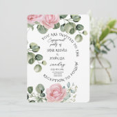 Blush Watercolor Floral Engagement Party 招待状 (スタンド正面)