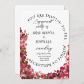 Blush Watercolor Floral Engagement Party 招待状 (正面/裏面)