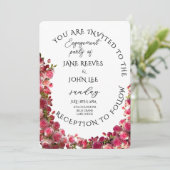 Blush Watercolor Floral Engagement Party 招待状 (スタンド正面)