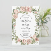 Blush Watercolor Floral Engagement Party 招待状 (スタンド正面)