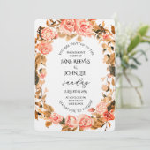 Blush Watercolor Floral Engagement Party 招待状 (スタンド正面)