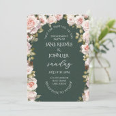 Blush Watercolor Floral Engagement Party 招待状 (スタンド正面)