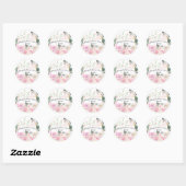 Blush Watercolor Floral Envelope Seal Stickers ラウンドシール (シート)