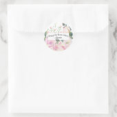 Blush Watercolor Floral Envelope Seal Stickers ラウンドシール (バッグ)