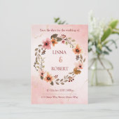blush watercolor floral wedding invitation  招待状 (スタンド正面)