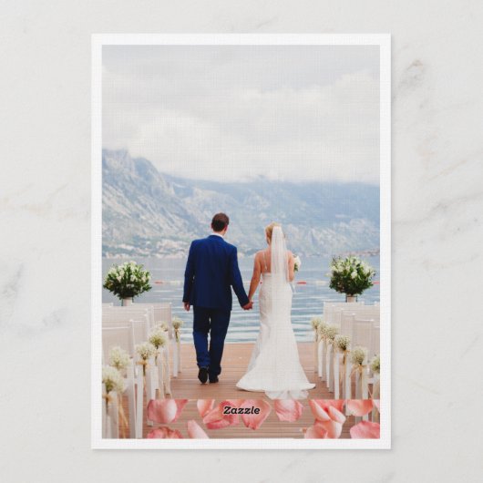 blush watercolor floral wedding invitation  招待状 (裏面)