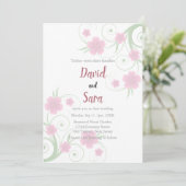 Blush Watercolor Floral Wedding Invitation | Soft 招待状 (スタンド正面)