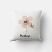 Blush Watercolor Flower Name クッション (裏面)