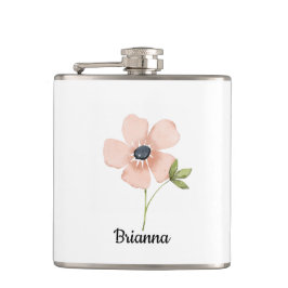 Blush Watercolor Flower Name フラスク