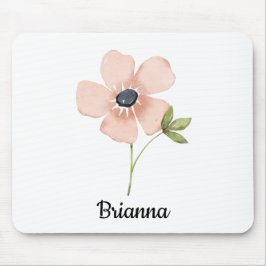 Blush Watercolor Flower Name マウスパッド