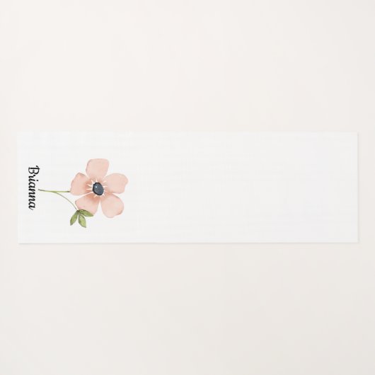 Blush Watercolor Flower Name ヨガマット (裏面(横))