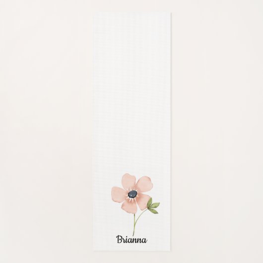 Blush Watercolor Flower Name ヨガマット (正面)