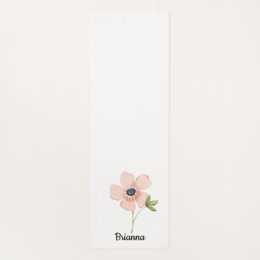 Blush Watercolor Flower Name ヨガマット (裏面)